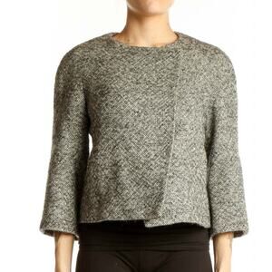 NWOT Banana Republic Wool Mohair Cropped Wrap 3/4 Sleeve Jacket Medium JL